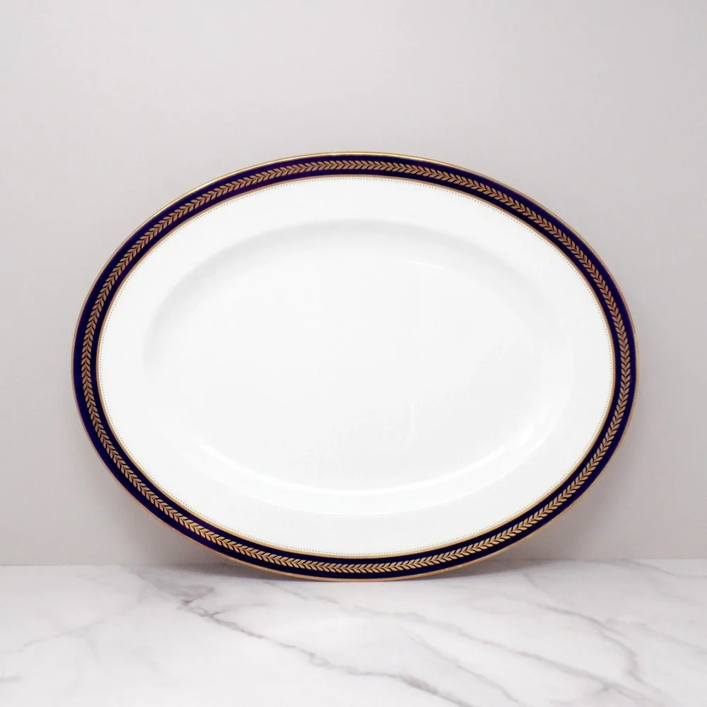 Vintage Coalport Bone China Blue Wheat Large 15 1/2